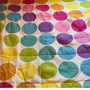 rainbow polka dot comforter
